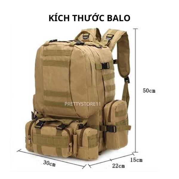 Balo 7D du lịch phượt đa năng vải bố siêu bền chống thấm phong cách quân đội