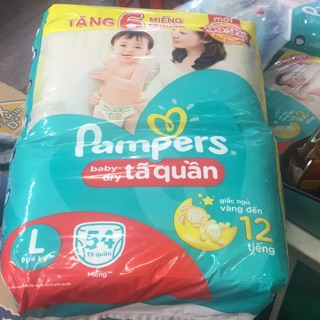 2 bịch tã quần Pampers size L 54 miếng (9-14kg) tặng thêm 6 miếng