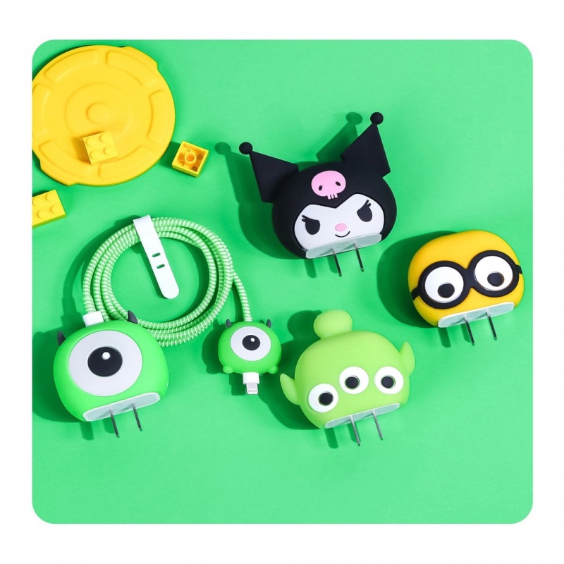 Bộ phụ kiện bảo vệ hoàn toàn mới Cáp sạc 20W 18W cho iphone 11 pro max 12 mini 13 pro vỏ sạc hoạt hình silicon dễ thương dây sạc ip dây bộ sạc iphone