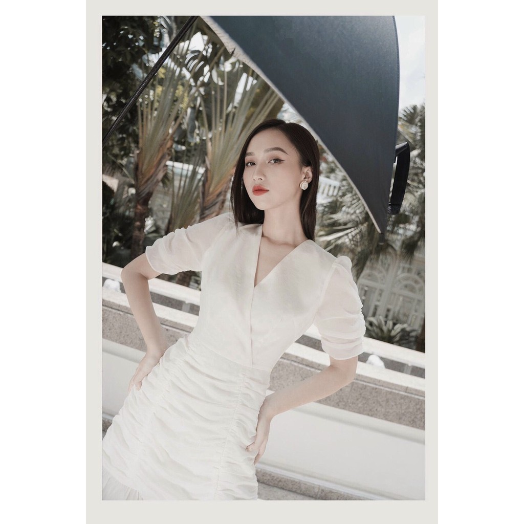 Đầm đi chơi, đi dạo cổ vuông tay lở nhẹ nhàng Helen Dress | BigBuy360 - bigbuy360.vn