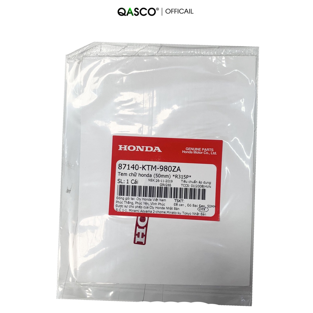 Tem chữ HONDA 50mm Future (màu R315P)  QA(87140KTM980ZA) _( 1501)