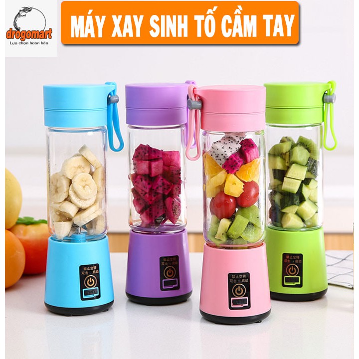 ( FREESHIP 99K ) MÁY XAY SINH TỐ CẦM TAY MINI SẠC ĐIỆN 2 IN 1, XAY HOA QUẢ, THỰC PHẨM MINI