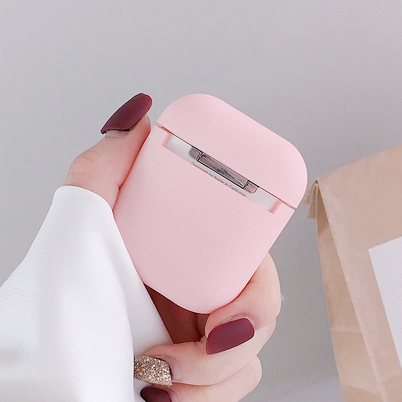 Vỏ bọc bảo vệ hộp sạc tai nghe Bluetooth Apple Airpods 1 2 họa tiết trái tim màu đỏ
