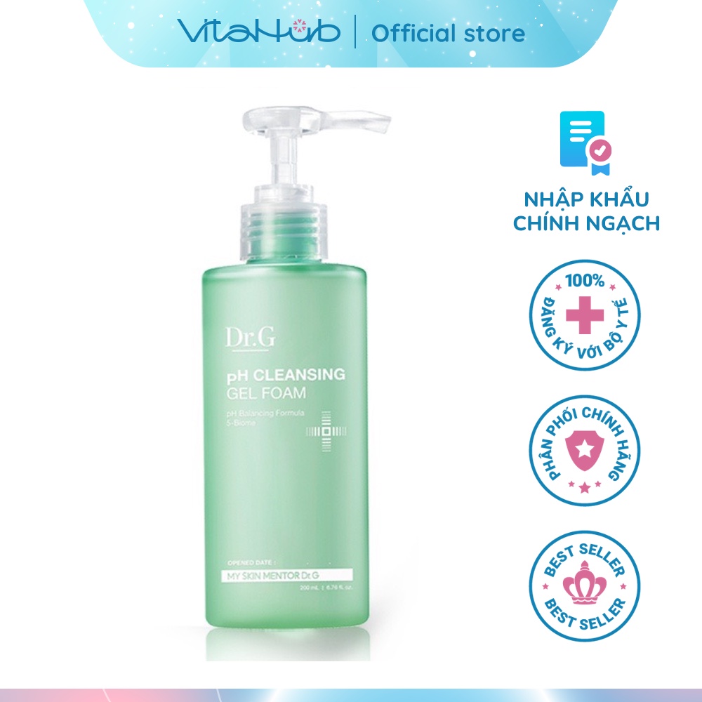 Dr.G Gel rửa mặt cho da nhạt cảm PH Cleansing Gel Foam 200ml