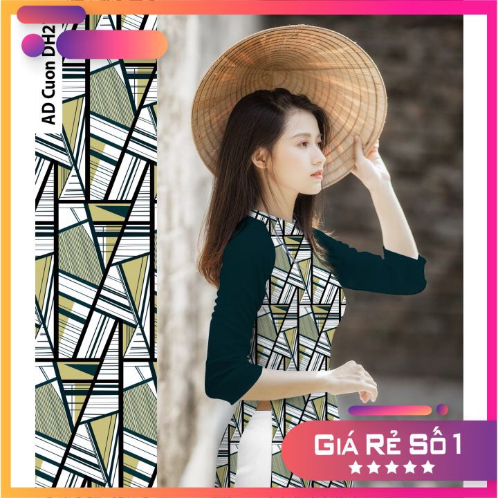 Áo dài may sẵn giá rẻ in hoa 3d sắc nét