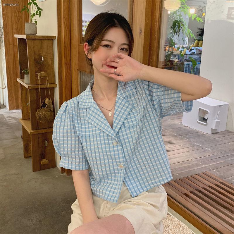Áo Sơ Mi Tay Phồng Dáng Rộng Họa Tiết Kẻ Sọc Phong Cách Retro Hong Kong Thời Trang Mùa Hè Hàng Mới 2021 | BigBuy360 - bigbuy360.vn