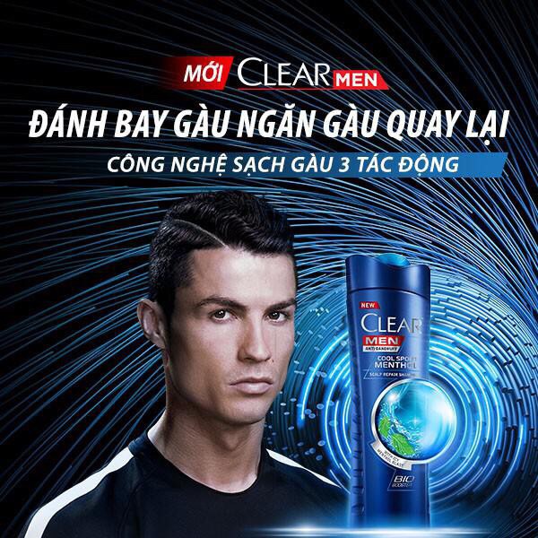 Dầu gội Clear Men Cool Sport sạch gàu, mát lạnh bạc hà 650g (637ml)