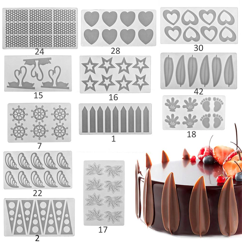 Khuôn silicon tạo hình socola và kẹo dạng lá mỏng trang trí bánh kem
