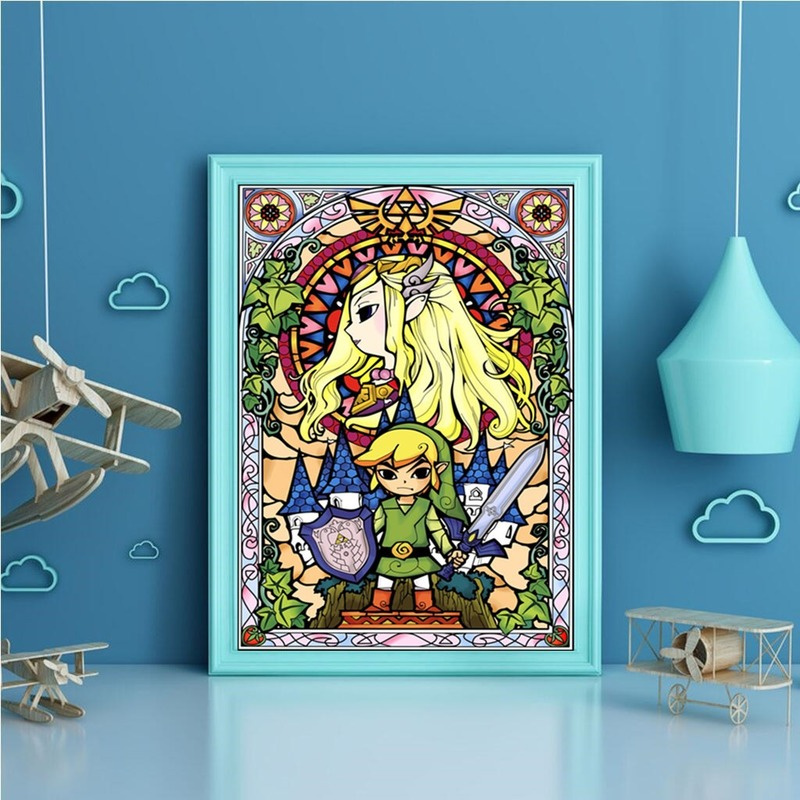 Bộ Dụng Cụ Làm Tranh Đính Đá Họa Tiết Công Chúa Và Hiệp Sĩ Độc Đáo Kích Thước 40x30cm DIY Dùng Trang Trí Nhà Cửa