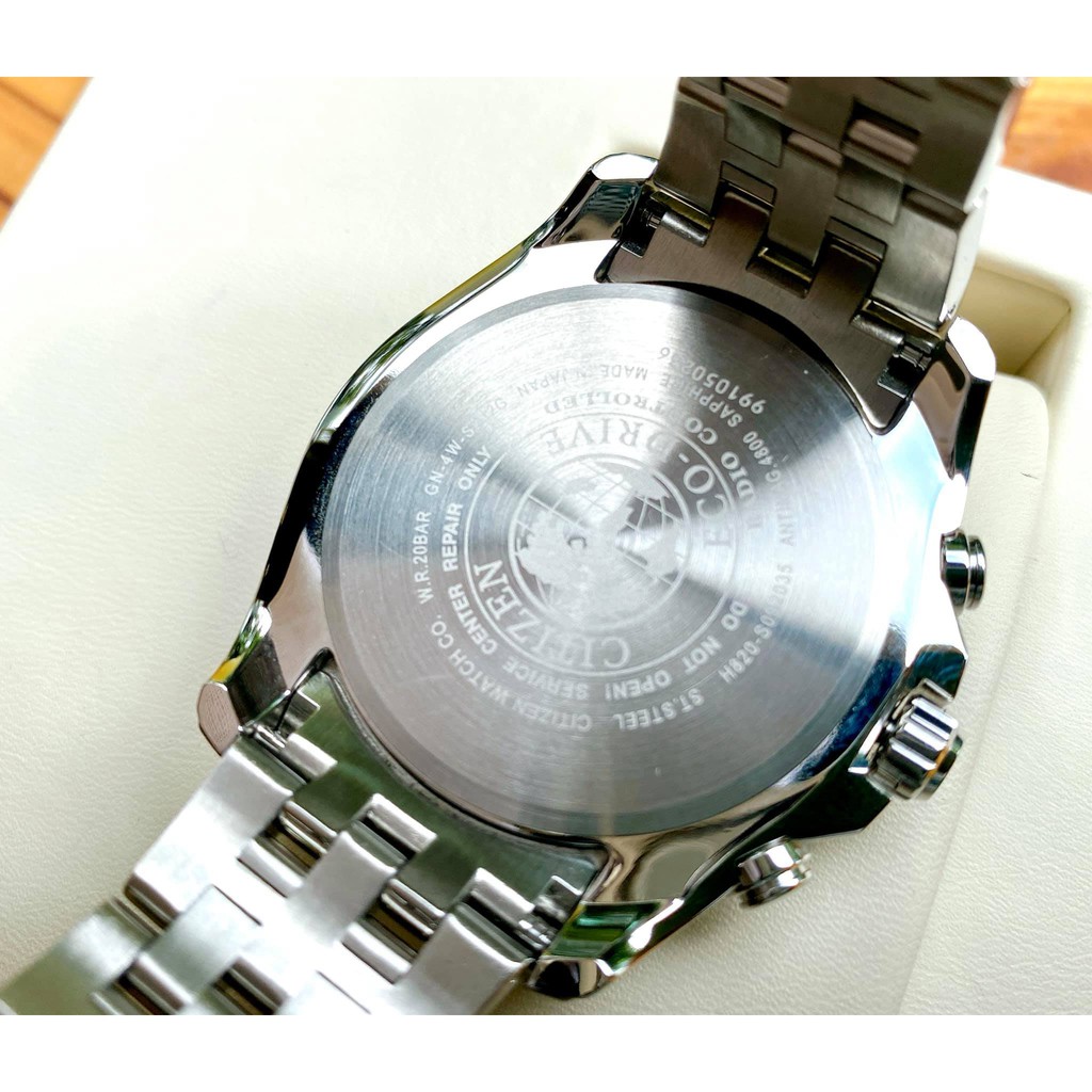 Đồng hồ Nam chính hãng Citizen Eco Drive World Time Radio Controlled AT9031-52L - Máy Pin năng lượng ánh sáng