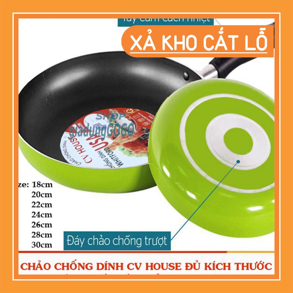 Giảm Giá Sốc - Chảo chống dính hợp kim nhôm CV HOUSE đủ cỡ 18cm đến 30cm -Shop011990