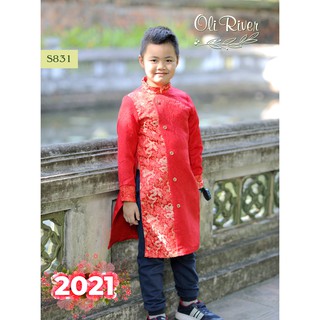 Áo dài cách tân bé trai đón Tết 2021