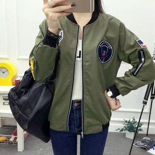 Áo Khoác Bóng Chày Nữ Thêu Hoa
