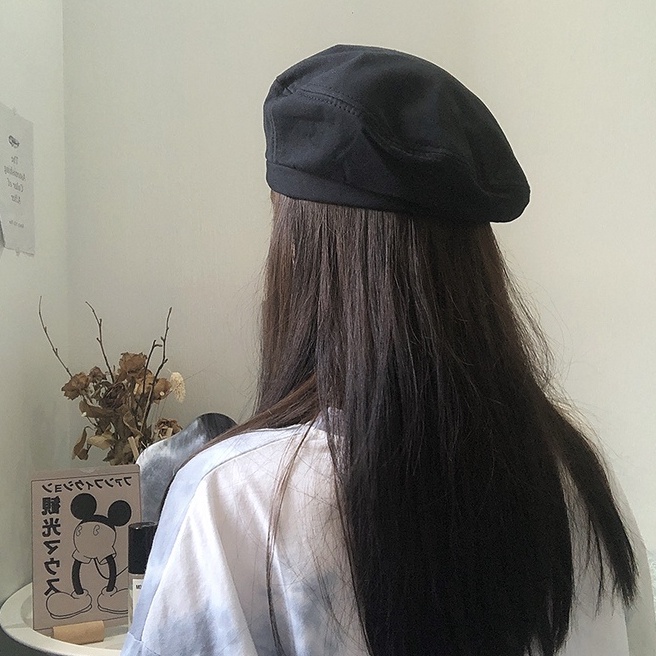 Mũ Beret Màu Đen Thời Trang Thu Đông Hàn Quốc Cho Nữ