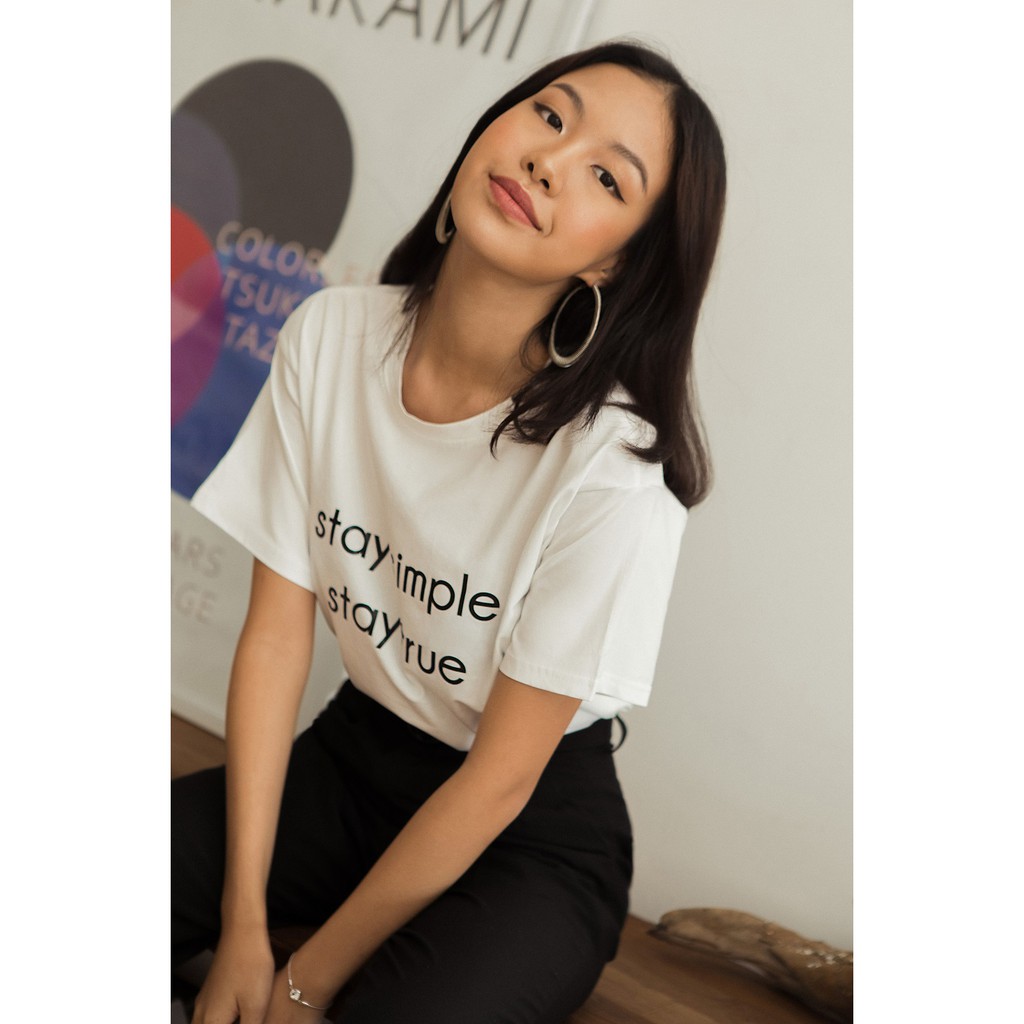 Áo Thun In Chữ Stay Simple Stay True EDINI - A1176