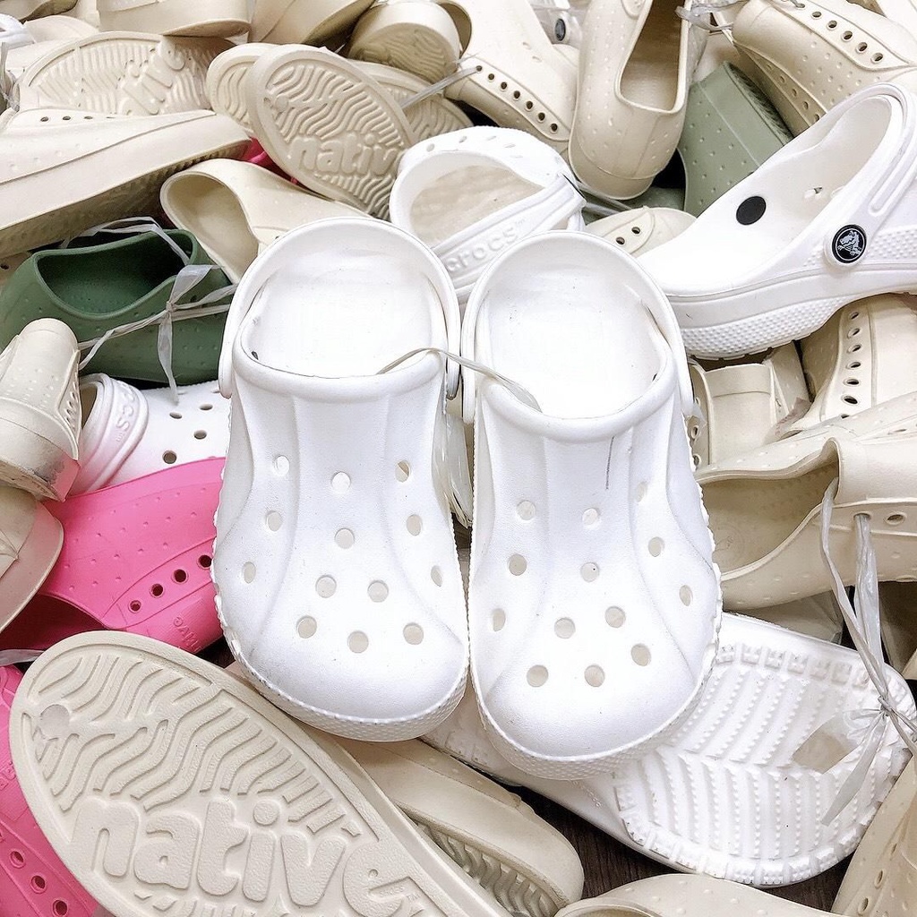 ❤️ Dép crocs trắng cho mẹ và bé