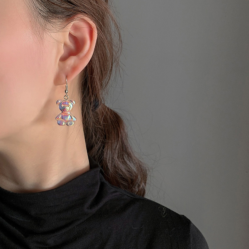 Bông Tai Hình Gấu Đáng Yêu Bằng Nhựa Acrylic Trong Suốt