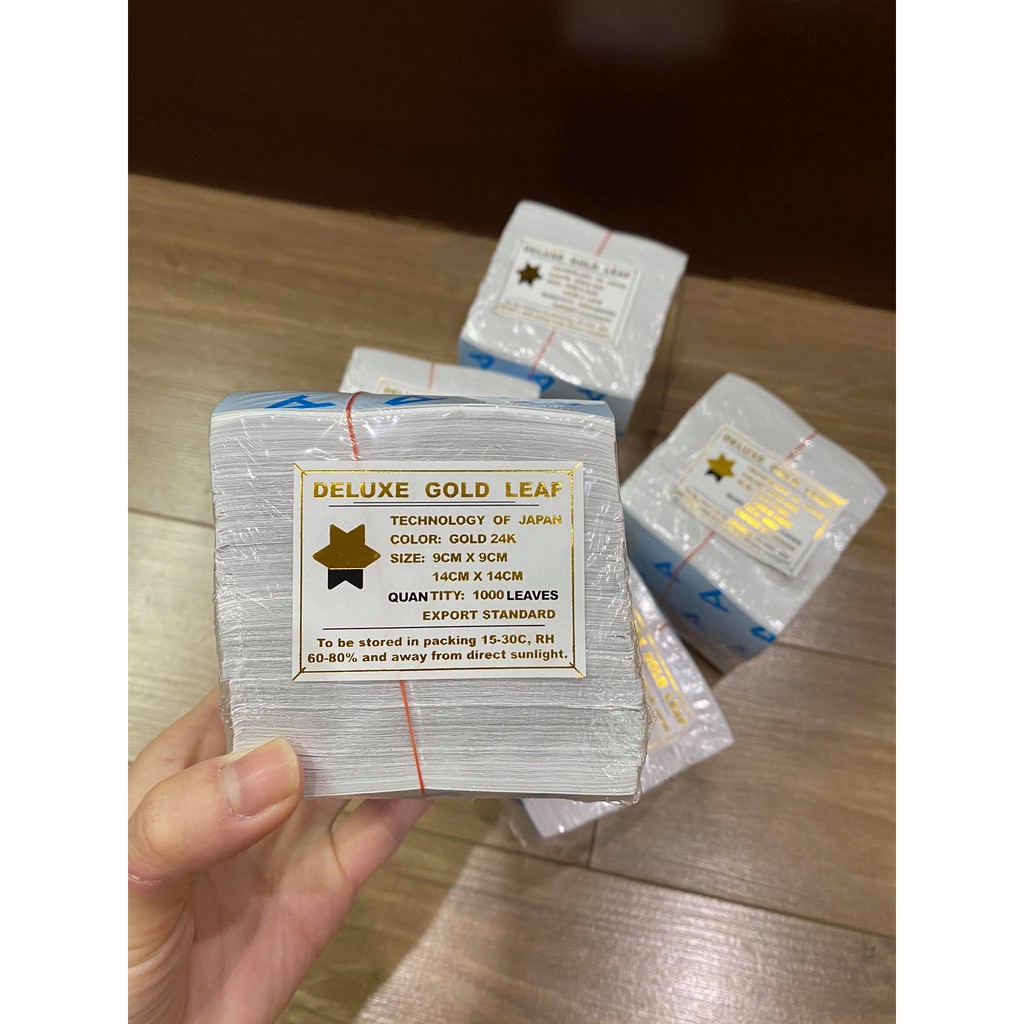 Lá Vàng Miếng 24K Dùng Cho Trang Trí  chuyên dát vàng, nguyên liệu slime