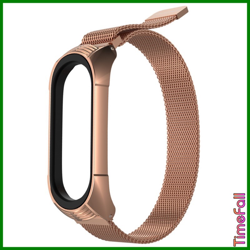 Dây đeo nam châm TF miband 4, MIBAND 3 chính hãng MIJOBS, dây đeo thay thế mi band 4 MI BAND 3 milanese loop viền vân TF