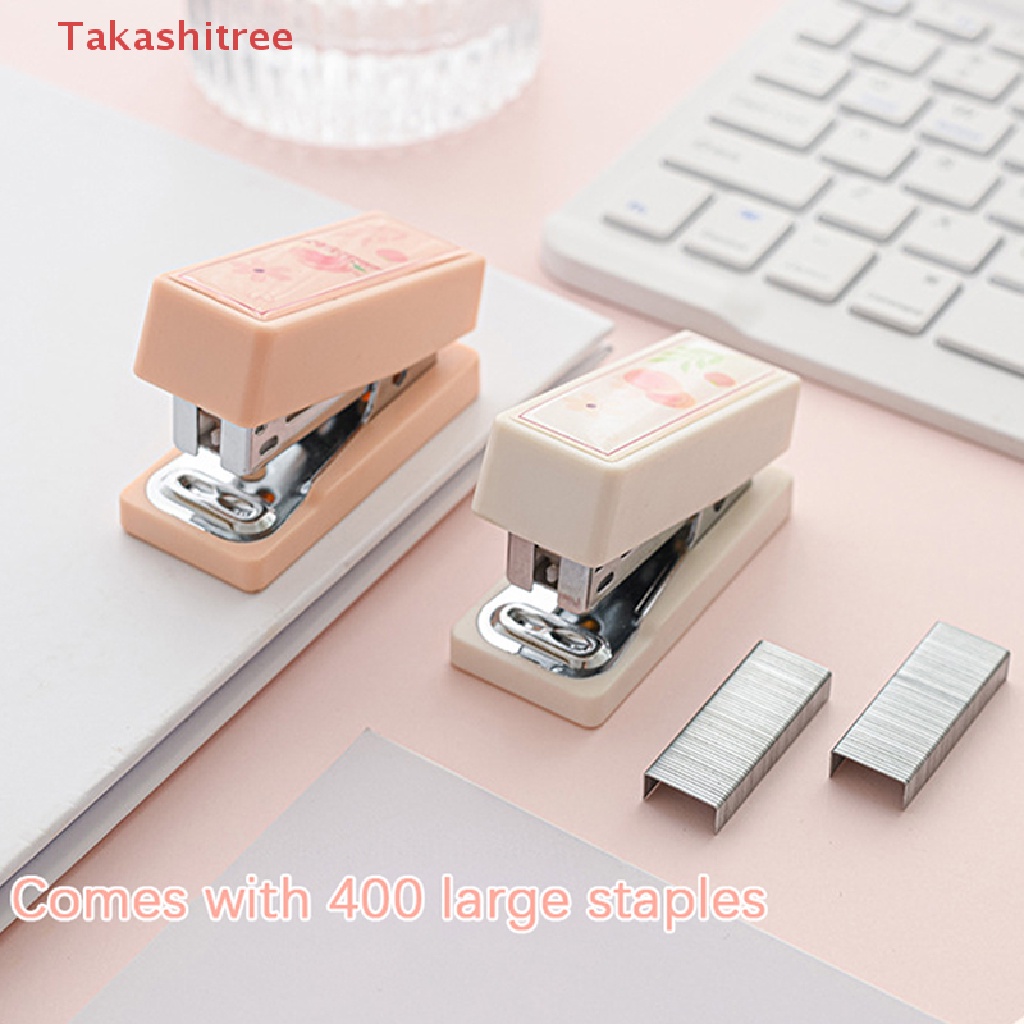 Bộ 400 Ghim Bấm Mini Bằng Kim Loại Hình Quả Đào / Mật Ong / Đào / Trắng Kèm 12 Ghim Bấm Tiện Dụng Cho Học Sinh / Văn Phòng