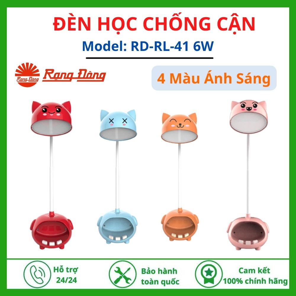 Đèn Học Chống Cận Để Bàn Rạng Đông Cảm Ứng RD-RL-41 6W - Đèn Để Bàn Cảm Ứng Thông Minh Có 4 Loại Màu Ánh Sáng