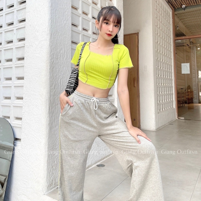 CROPTOP MAY VIỀN NGƯỢC [GIANG OUTFITVN]