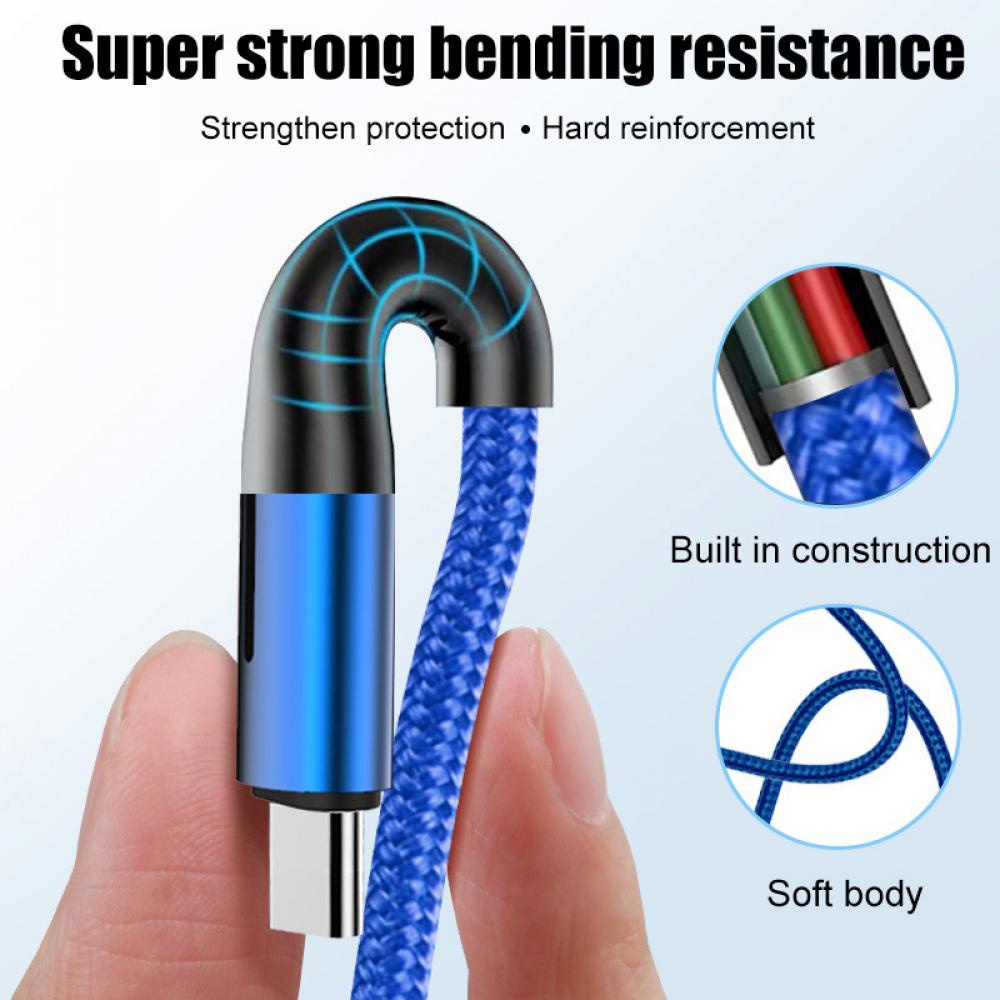 Cáp sạc nhanh ELOUGH USB Type C 3A có đèn LED cho điện thoại