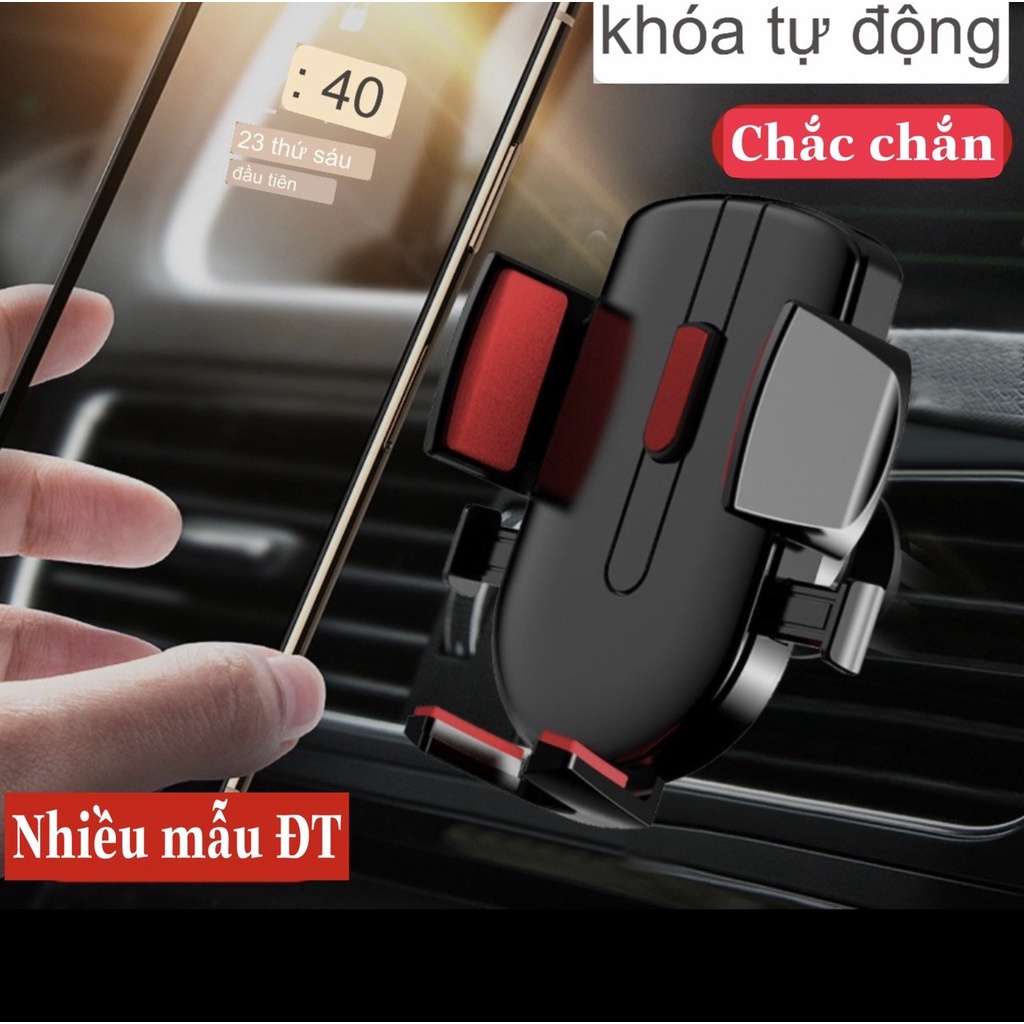 Giá đỡ điện thoại cao cấp gắn cửa gió ô tô xe hơi - Giá Kẹp điện thoại hít kính, taplo XOAY 360 độ