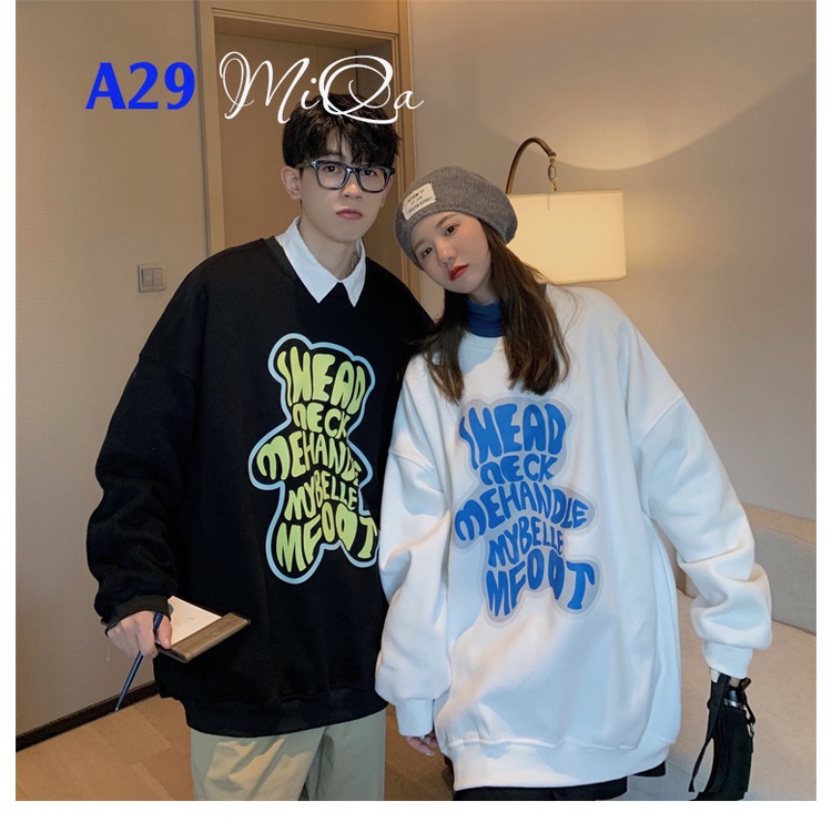 Áo Nỉ Bông Thời Trang UNISEX Hoạ Tiết Gấu Cute 🐻 / SWEATER FREESIZE 💜 MiQa 💜 #04 | BigBuy360 - bigbuy360.vn