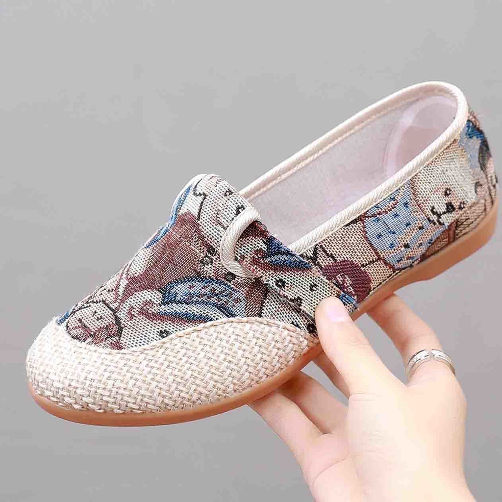 Giày Lười Vải Canvas Đế Mềm Thoáng Khí Thời Trang Cho Nữ