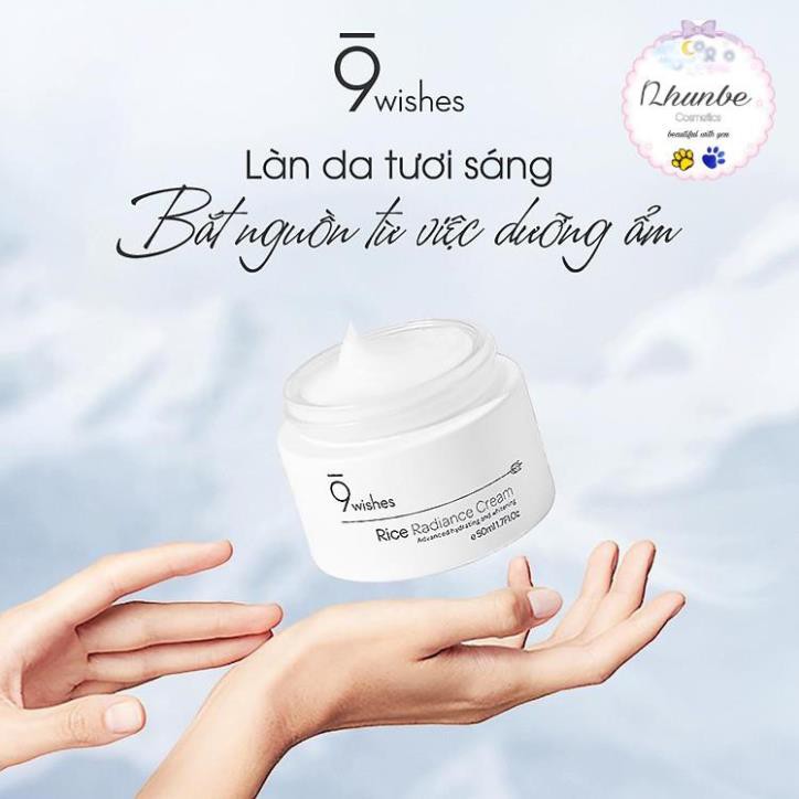 [Mua 1 tặng 1]Kem dưỡng ẩm trắng da chiết xuất gạo 9Wishes Rice Radiance Cream 50ml