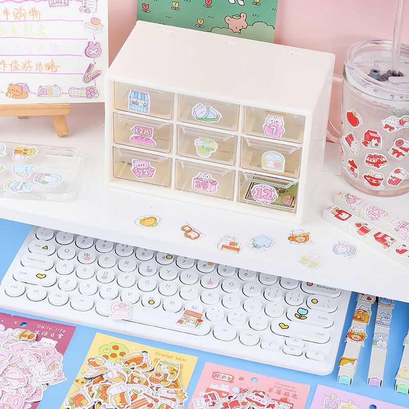 Bộ 200 miếng dán hoạt hình đáng yêu trang trí nhật ký