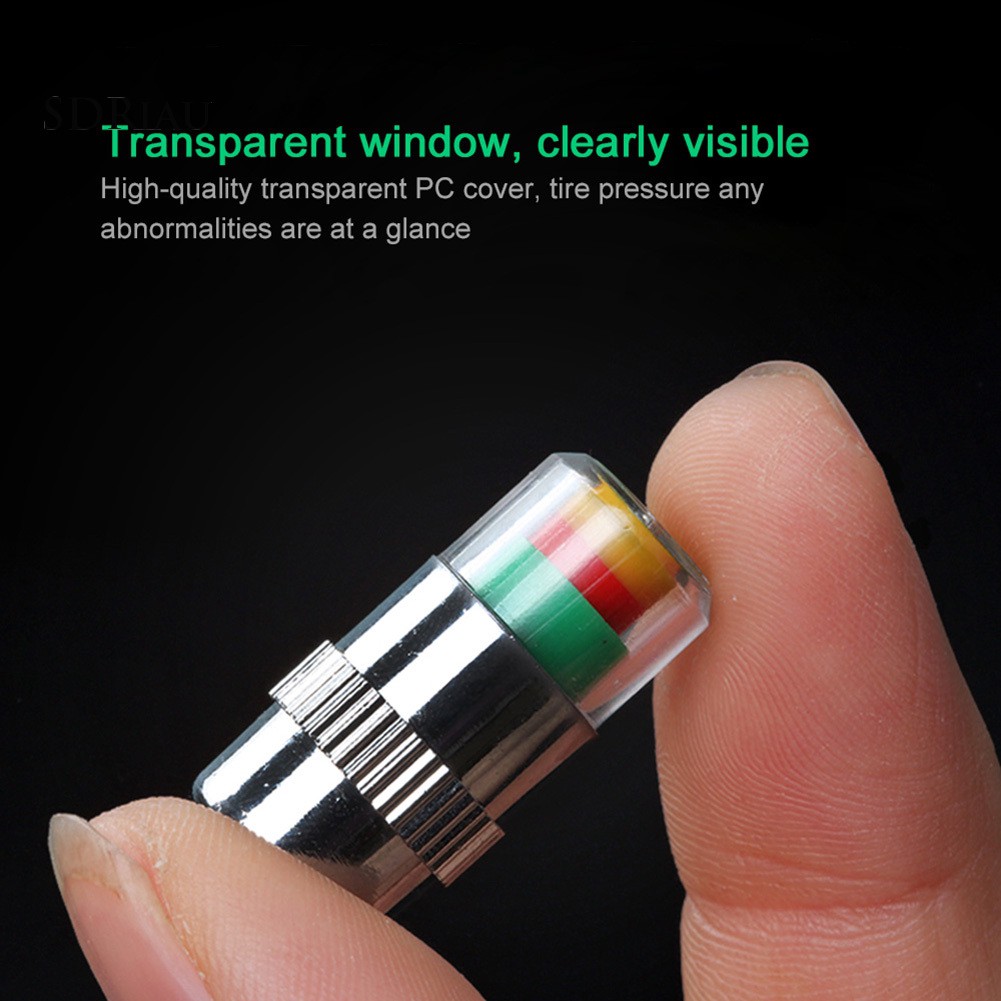 【Ready Stock】4Pcs Car Auto Tire Pressure Monitor Tyre Gage Alert Sensor Indicator Valve Caps