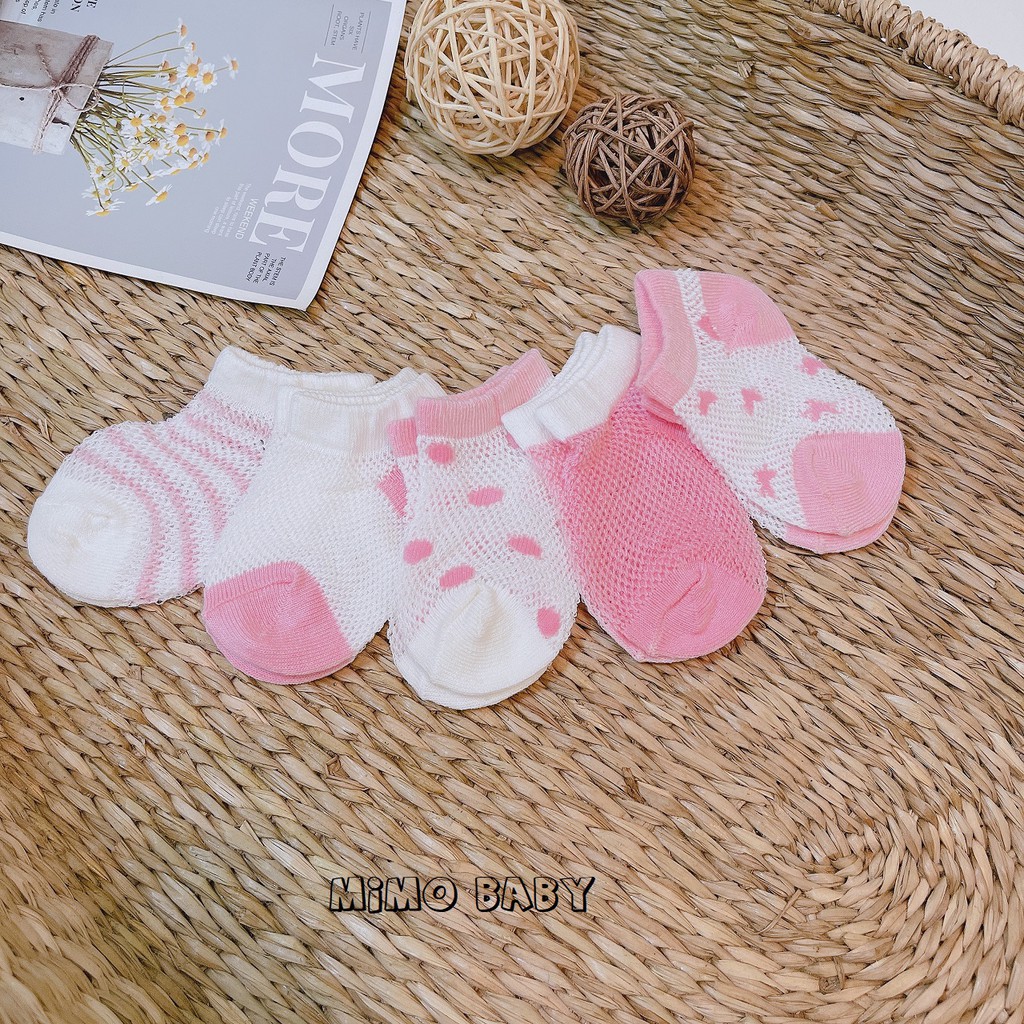 Set 5 đôi tất lưới điều hòa  Aiko cho bé Mimo baby