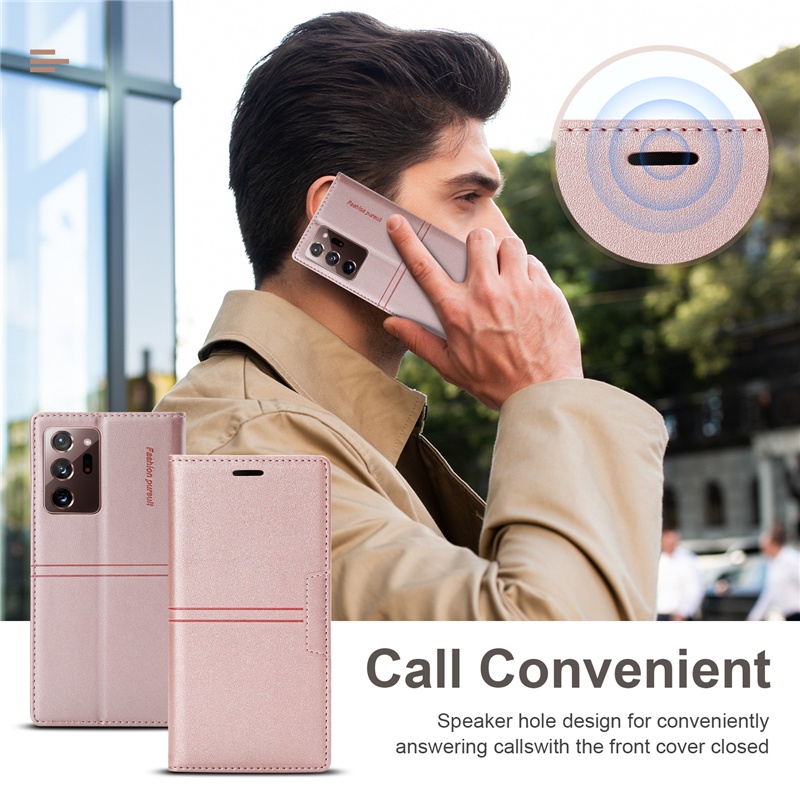 Ốp Điện Thoại Da Gập Nam Châm Có Ngăn Đựng Thẻ Cho Samsung Note 8 9 10 Plus 20 S22 Ultra S10 Lite A91 A81