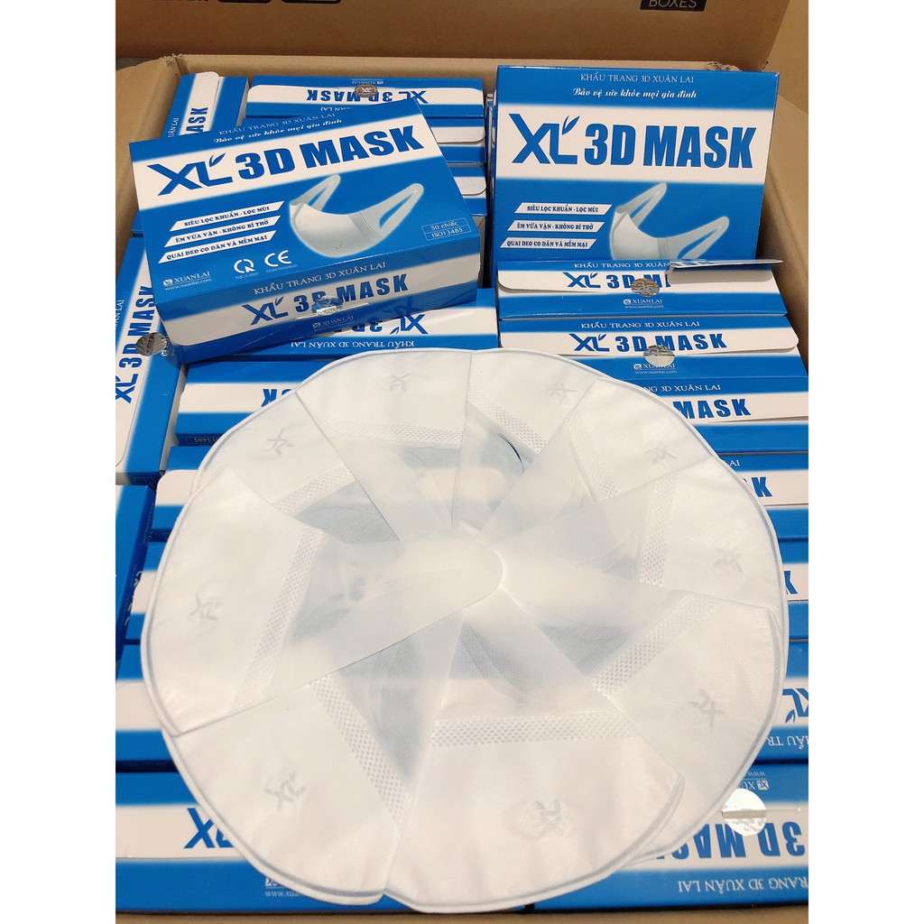 Khẩu Trang 3D Mask Xuân Lai chính hãng công ty có logo tem niêm phong Xuân Lai bảo vệ sức khỏe mọi gia đình | BigBuy360 - bigbuy360.vn