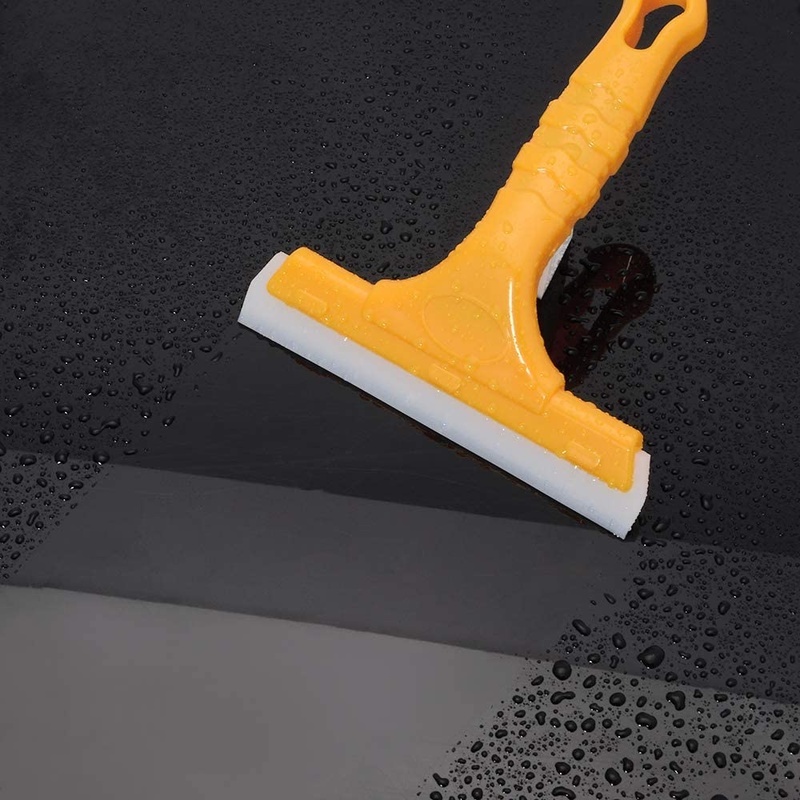 Dụng Cụ Cạo Xà Phòng Rửa Kính Chắn Gió Xe Hơi Hình Quảng Cáo Ngắn Tay Cầm Silicon