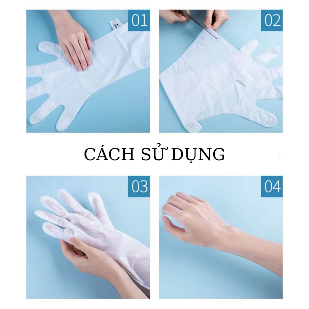 Mặt Nạ Ủ TAY dưỡng da tay dưỡng ẩm tay 55CM SỮA BÒ NIACINAMIDE Trắng Da Giảm Thâm Giảm Nhăn Mịn Màng nội địa Trung