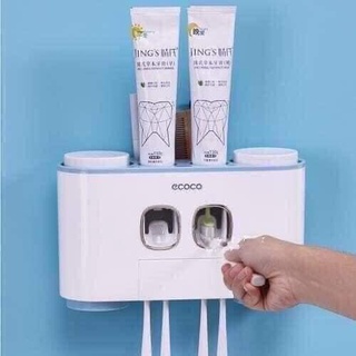 Kệ đựng bàn chải kèm 4 cốc nhả kem đánh răng tự động ecoco