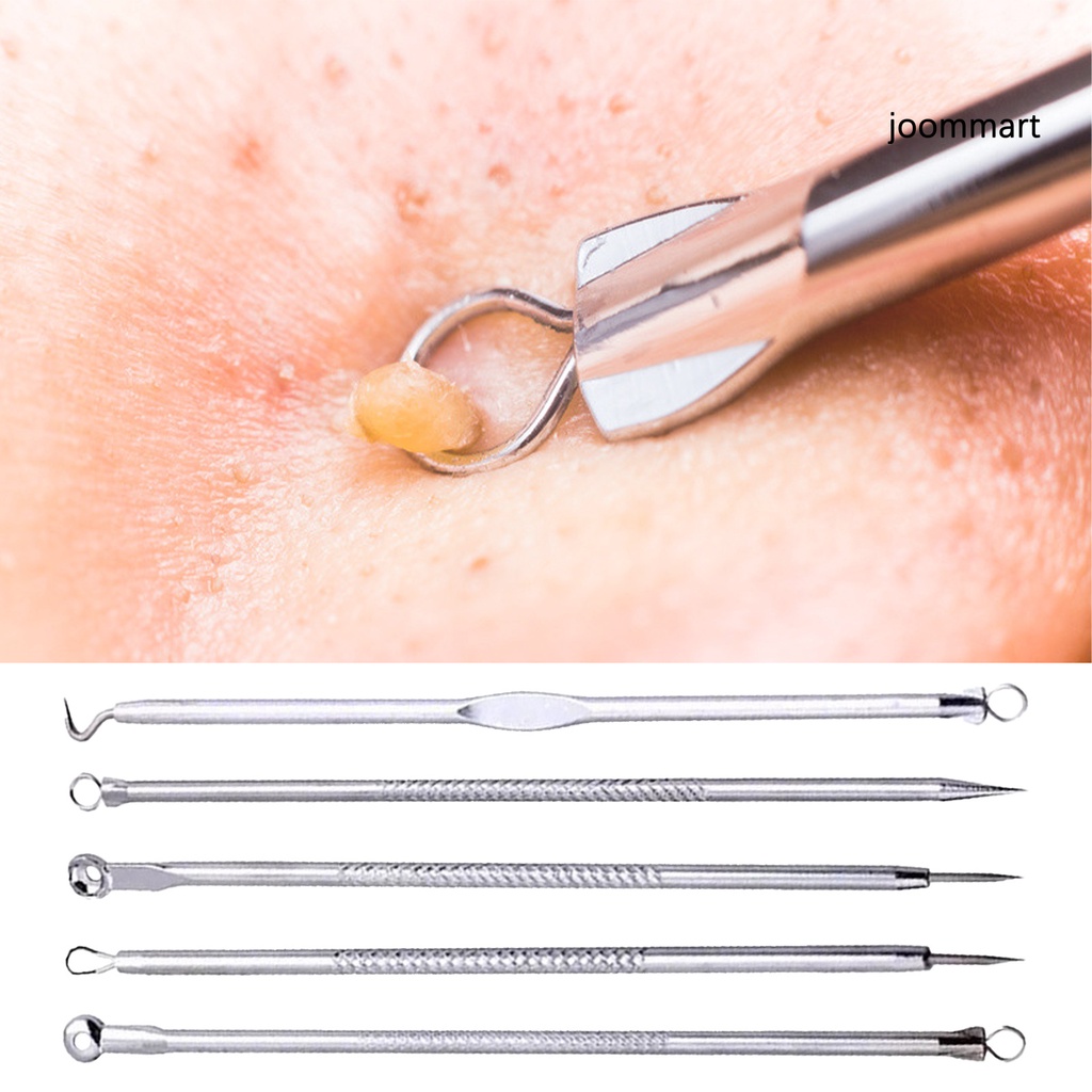 Set 6 Dụng Cụ Nặn Mụn Đầu Đen Bằng Thép Không Gỉ Chống Trượt Cho Nam Nữ