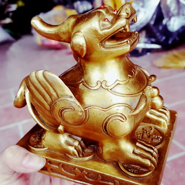 Tỳ Hưu Phong Thủy Bằng Đồng Nguyên Chất Cao 13cm