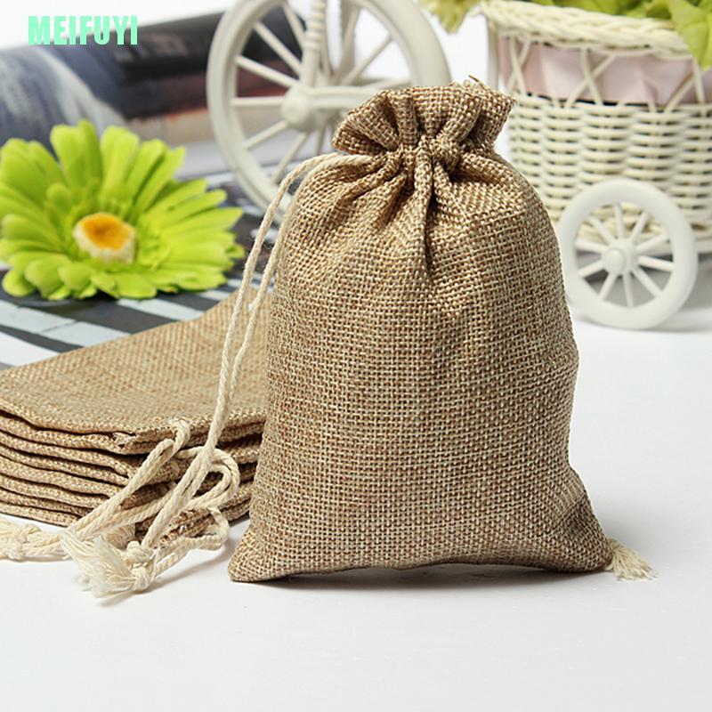 Túi vải bố cỡ nhỏ dây rút dùng để đựng quà tiệc cưới