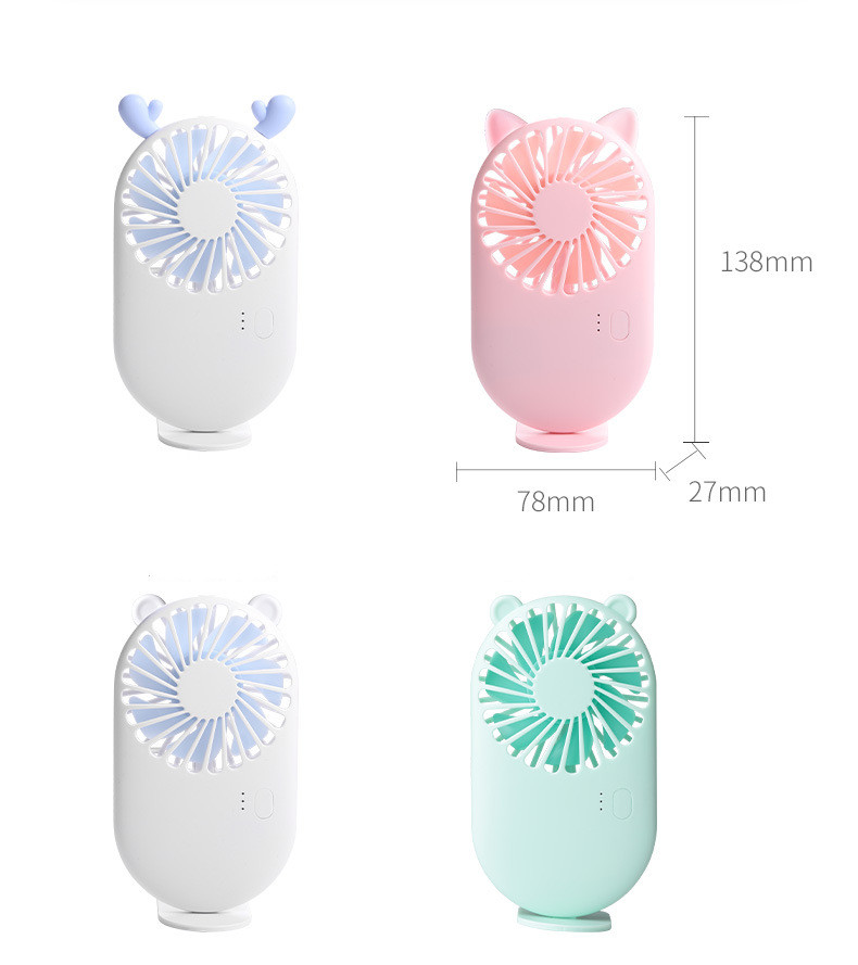 Quạt mini sạc usb Cầm Tay Hình Hoạt Hình Dễ Thương Có Thể Sạc Lại