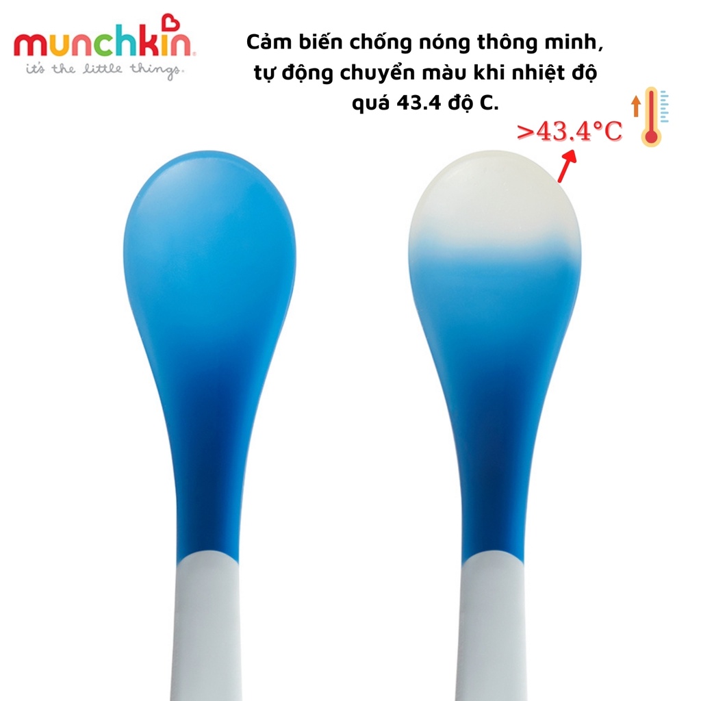 Thìa ăn dặm báo nóng Munchkin an toàn cho bé , muỗng ăn dặm báo nhiệt chống phỏng