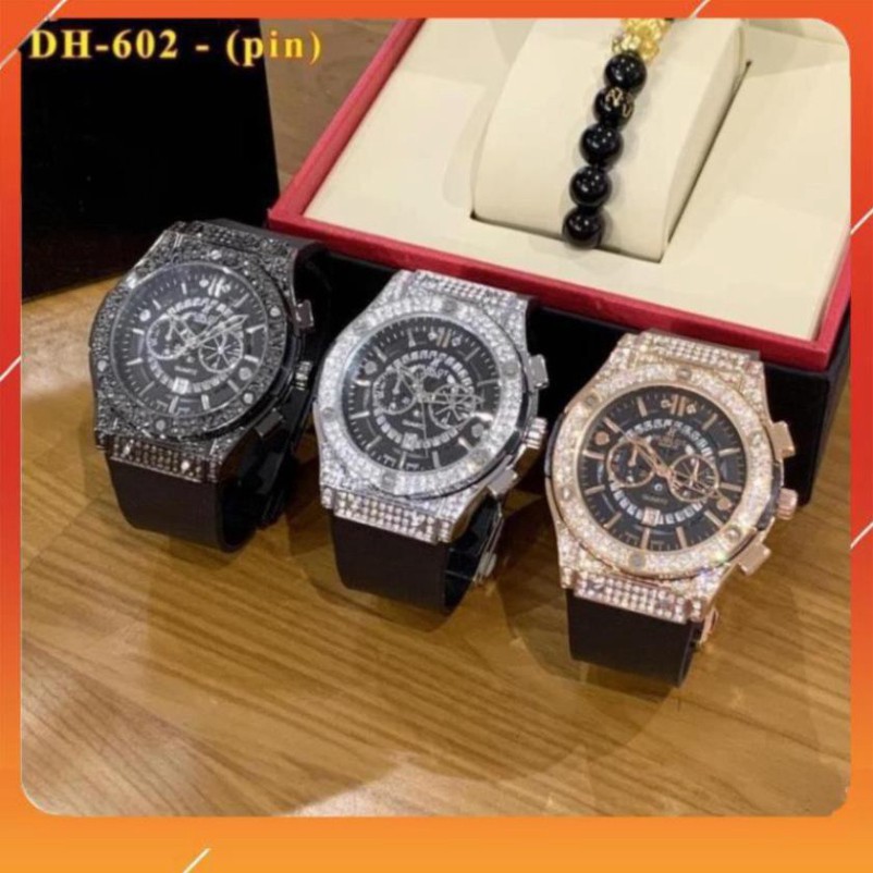 Đồng hồ nam nữ Hublot - đồng hồ unisex cặp đôi dây cao su có bảo hành 12tháng - Shop450