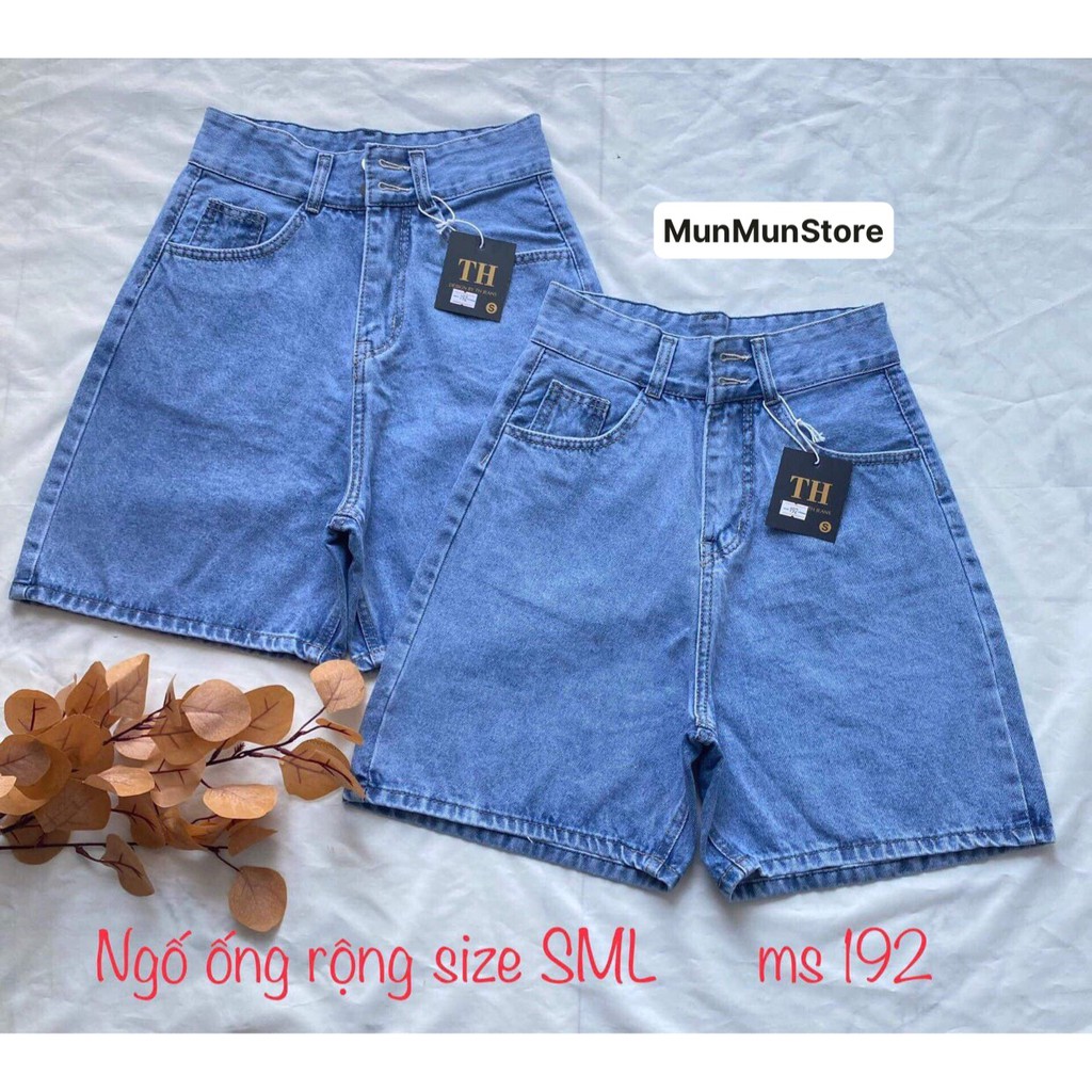 Quần Short Jean Ngố Bò Ống Rộng Lưng Cao MunMunStore Quần Ngố Jean 2 Đai ( Kèm ảnh thật) 9624 - 9632 - 102