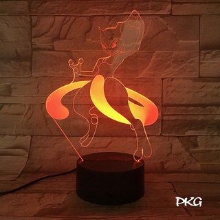 Đèn Ngủ Led 3D Hình POKEMON GRENINJA Quà Tặng Trang Trí cảm ứng có Điều khiển từ xa nháy sáng 16 màu DN32