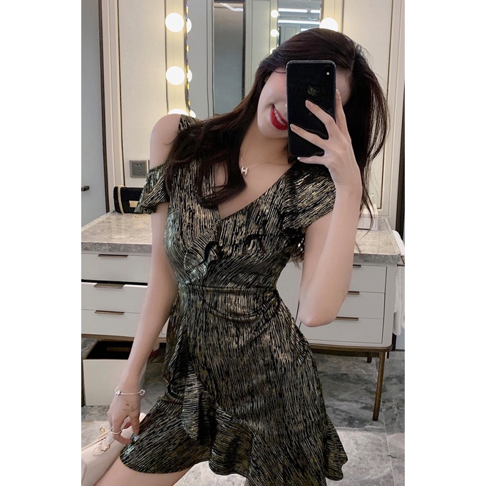 Set Đầm Thiết Kế Cổ Chữ V + 5 Món Cao Cấp Thời Trang Mới