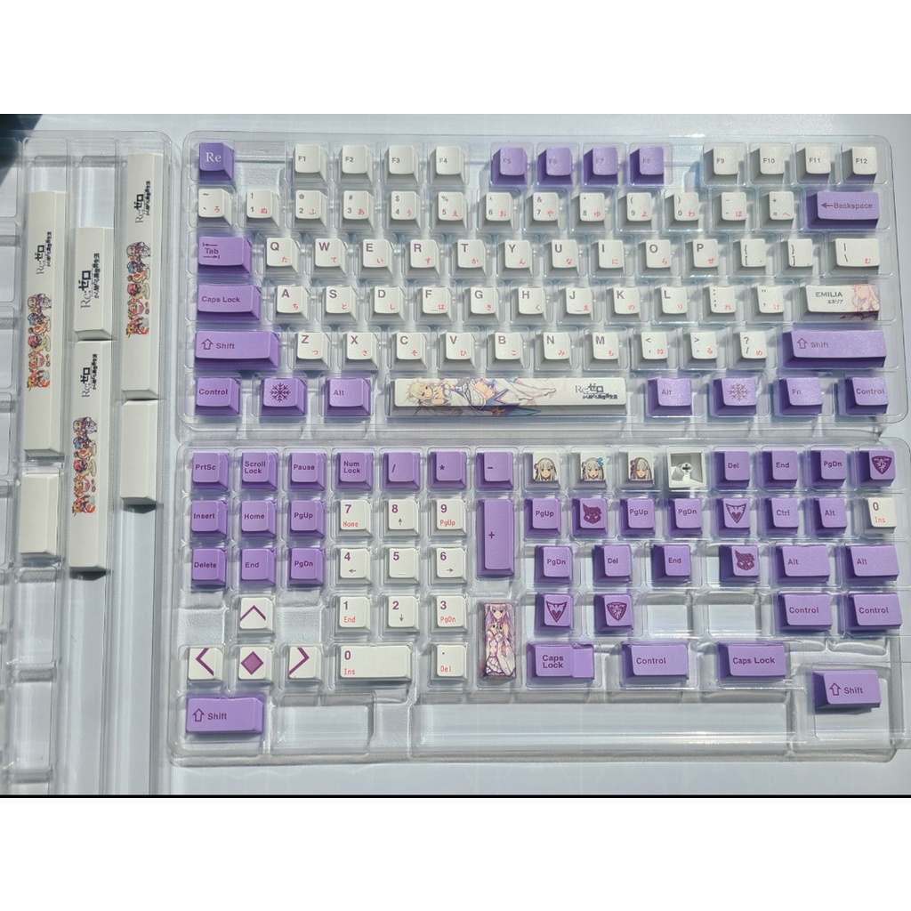 Emilia keycap Cherry Profile Re: zero theme anime PBT Dye thăng hoa bàn phím cơ học keycap