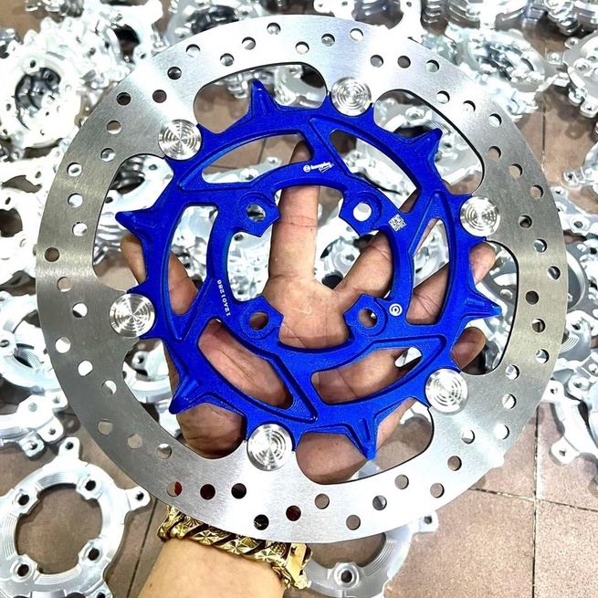 ĐĨA THẮNG TRƯỚC 4 lỗ Lòng ANOT Khoen INOX 304 Không Gỉ size 260mm, gắn thông dụng cho nhiều dòng xe